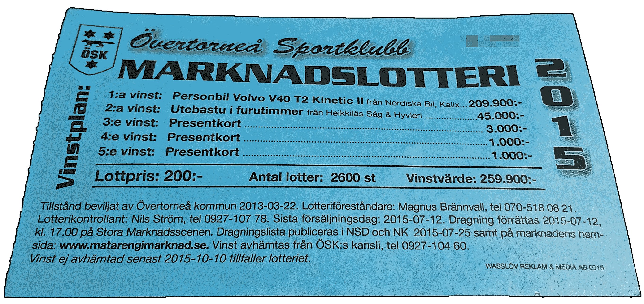 MARKNADSLOTTERIET 2015